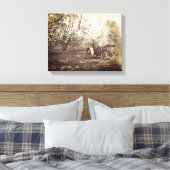 Oud Boerderij Tractor Antiek Foto Canvas Afdruk (Insitu (Slaapkamer))