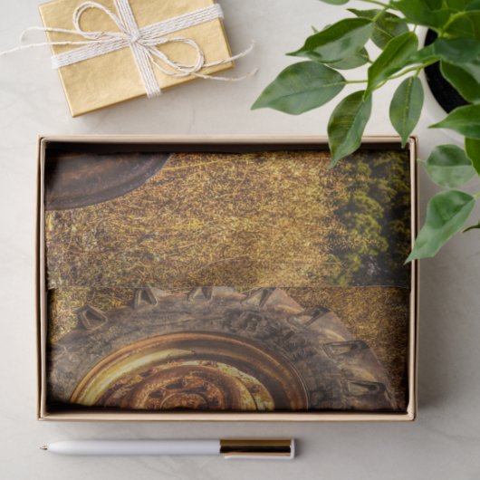 Oud Boerderij tractor  deklaagpapier Tissuepapier (Geschenk)