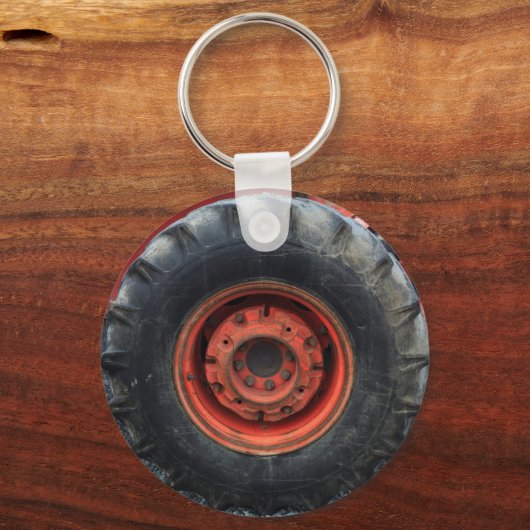 Oud Boerderij tractorwiel Sleutelhanger (Voorkant)