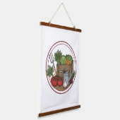 Oud boerderij verse groente krat poster | Rustiek Hangend Wandkleed (Gebogen)