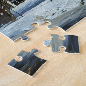 Oud Boerderijen huis met wortelkelder winterscène Legpuzzel (Zijkant)