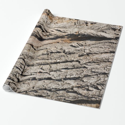 Oud boomstampatroon cadeaupapier (Uitgerold)