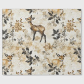 Oud bos hertenpatroon cadeaupapier (Vlak)