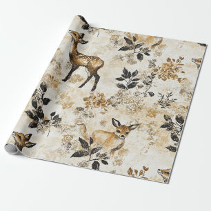 Oud bos hertenpatroon cadeaupapier