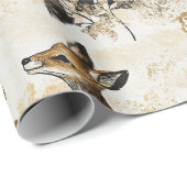 Oud bos hertenpatroon cadeaupapier (Rol Hoek)