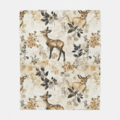Oud bosland hertenpatroon fleece deken (Voorkant)