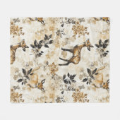 Oud bosland hertenpatroon fleece deken (Voorkant (Horizontaal))