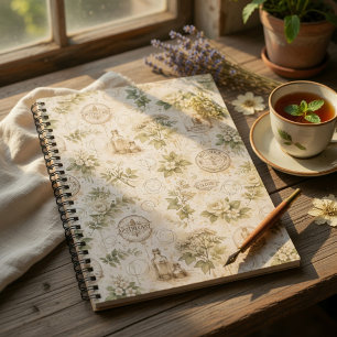 Oud botanisch apothekersnotitieboek notitieboek