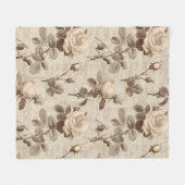 Oud botanisch bloemmotief (5) fleece deken (Voorkant (Horizontaal))