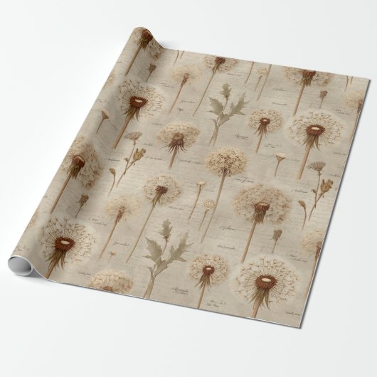 Oud botanisch bloempatroon (10) cadeaupapier (Uitgerold)