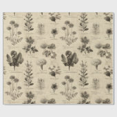 Oud botanisch bloempatroon (11) cadeaupapier (Vlak)