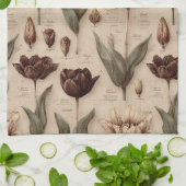 Oud botanisch bloempatroon (6) theedoek (Gevouwen)