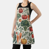Oud botanisch groentetuinpatroon schort (Insitu)