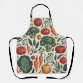 Oud botanisch groentetuinpatroon schort (Voorkant)