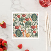 Oud botanisch groentetuinpatroon servet (Insitu)