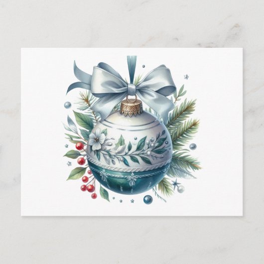 Oud botanisch kerstornament briefkaart (Voorkant)