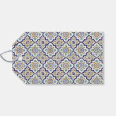 Oud botanisch ornament tegelpatroon cadeaulabel (Achterkant Horizontaal)