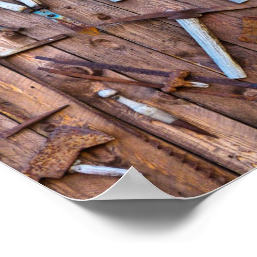 Oud bouwgereedschap poster (Hoek)