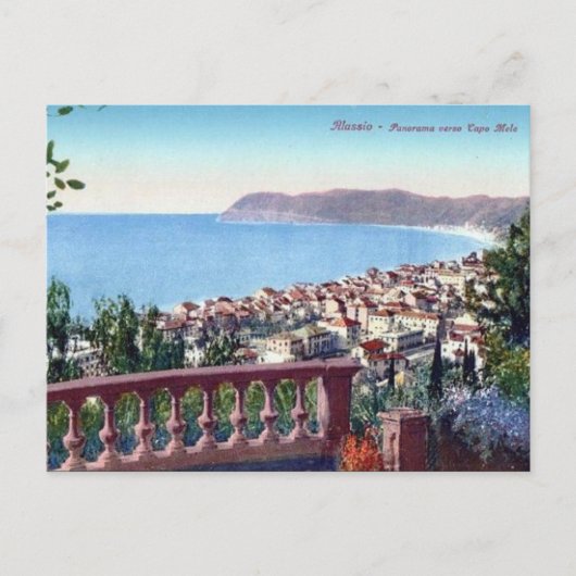 Oud Briefkaart - Alassio, Ligurië, Italië (Voorkant)