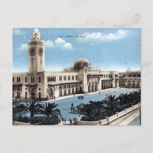 Oud Briefkaart - Algerije - Oran - spoorwegstation (Voorkant)