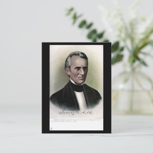 Oud Briefkaart - Amerikaans President James K Polk (Staand voorkant)