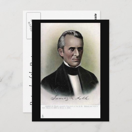 Oud Briefkaart - Amerikaans President James K Polk (Voorkant / Achterkant)