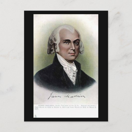 Oud Briefkaart - Amerikaans President James Madiso (Voorkant)