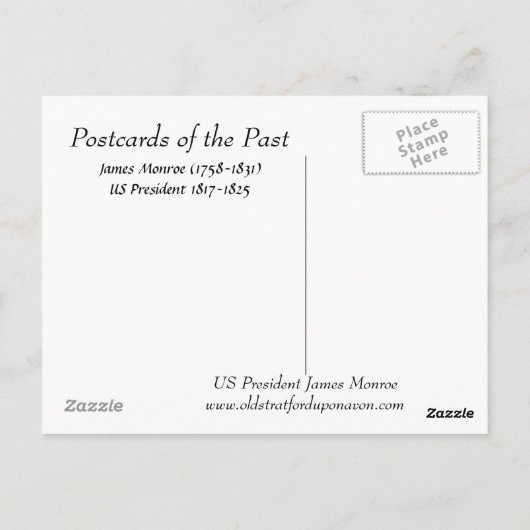Oud Briefkaart - Amerikaans President James Monroe (Achterkant)