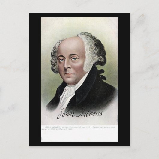 Oud Briefkaart - Amerikaans President John Adams (Voorkant)