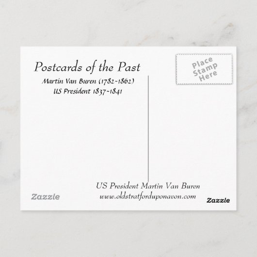 Oud Briefkaart - Amerikaans President Martin Van B (Achterkant)