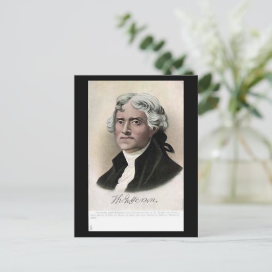 Oud Briefkaart - Amerikaans President Thomas Jeffe (Staand voorkant)