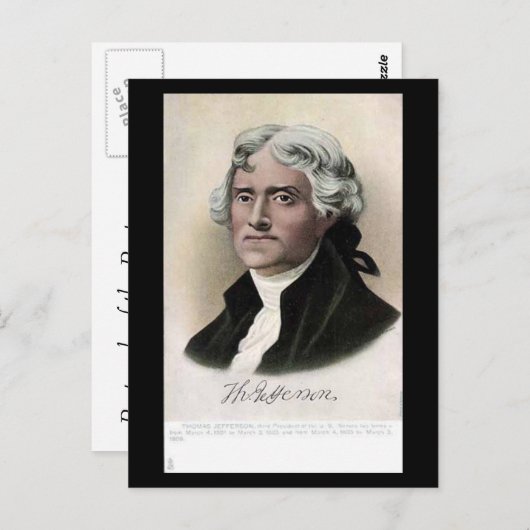Oud Briefkaart - Amerikaans President Thomas Jeffe (Voorkant / Achterkant)