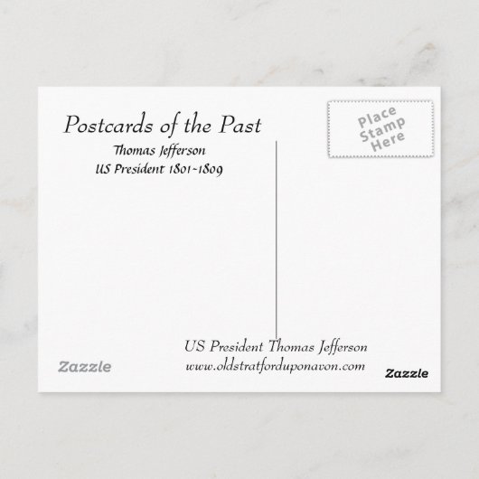 Oud Briefkaart - Amerikaans President Thomas Jeffe (Achterkant)