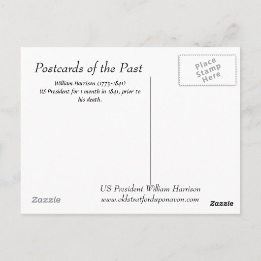 Oud Briefkaart - Amerikaans President William Harr (Achterkant)