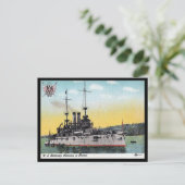 Oud Briefkaart - Amerikaans slagschip "Alabama" (Staand voorkant)
