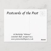 Oud Briefkaart - Amerikaans slagschip "Alabama" (Achterkant)