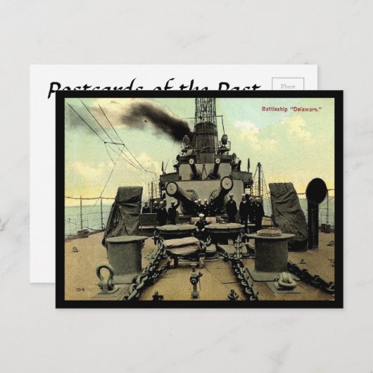 Oud Briefkaart - Amerikaans slagschip "Delaware" (Voorkant / Achterkant)