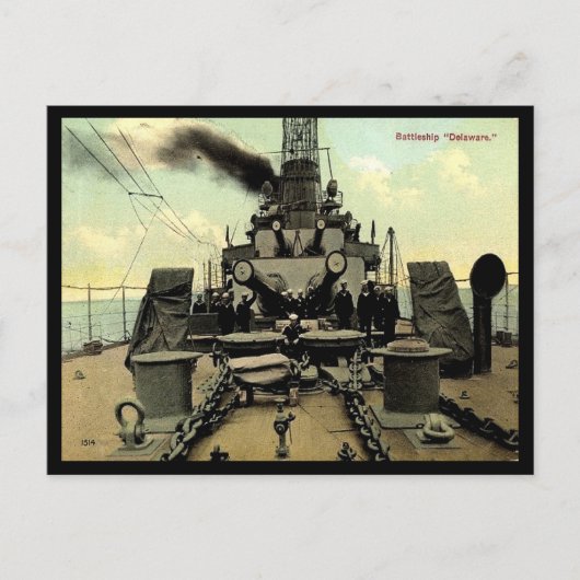 Oud Briefkaart - Amerikaans slagschip "Delaware" (Voorkant)