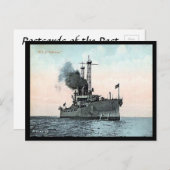 Oud Briefkaart - Amerikaans slagschip "Delaware". (Voorkant / Achterkant)