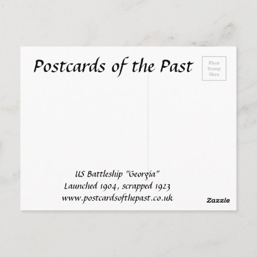Oud Briefkaart - Amerikaans slagschip "Georgia" (Achterkant)