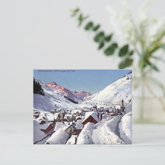 Oud Briefkaart - Andermatt, Zwitserland (Staand voorkant)
