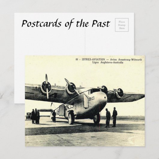 Oud Briefkaart - Armstrong-Whitworth Plane (Voorkant / Achterkant)