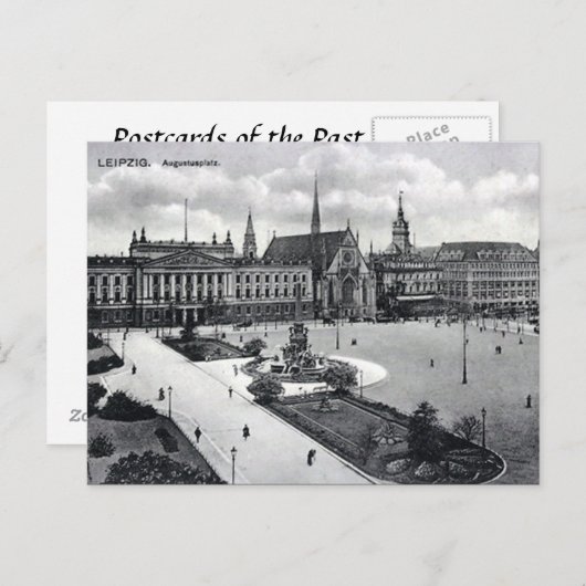 Oud Briefkaart - Augustusplatz, Leipzig (Voorkant / Achterkant)