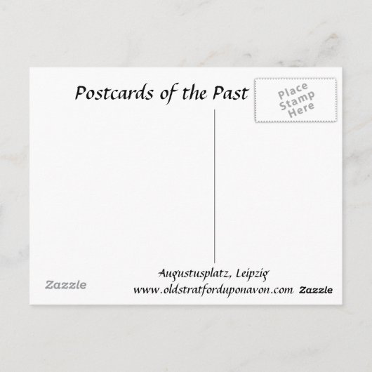 Oud Briefkaart - Augustusplatz, Leipzig (Achterkant)