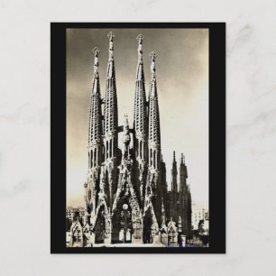 Oud Briefkaart - Barcelona, Sagrada Familia