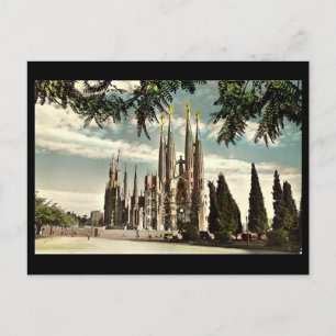 Oud Briefkaart, Barcelona, Sagrada Familia Briefkaart