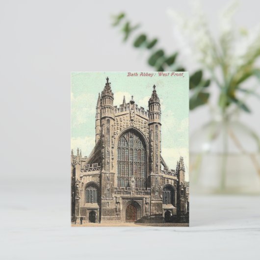 Oud Briefkaart - Bath Abbey (Staand voorkant)