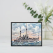 Oud Briefkaart - Battleship HMS Lord Nelson (Staand voorkant)