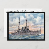 Oud Briefkaart - Battleship HMS Lord Nelson (Voorkant / Achterkant)