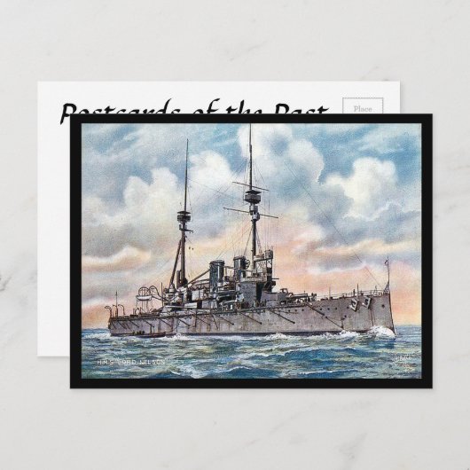 Oud Briefkaart - Battleship HMS Lord Nelson (Voorkant / Achterkant)